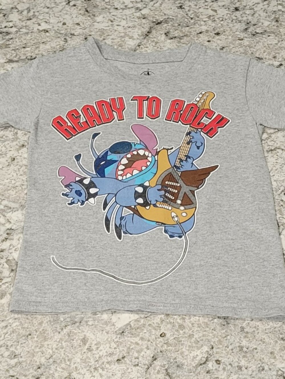Disney Stitch Ready to Rock Graphic T-Shirt Gray XS Kids